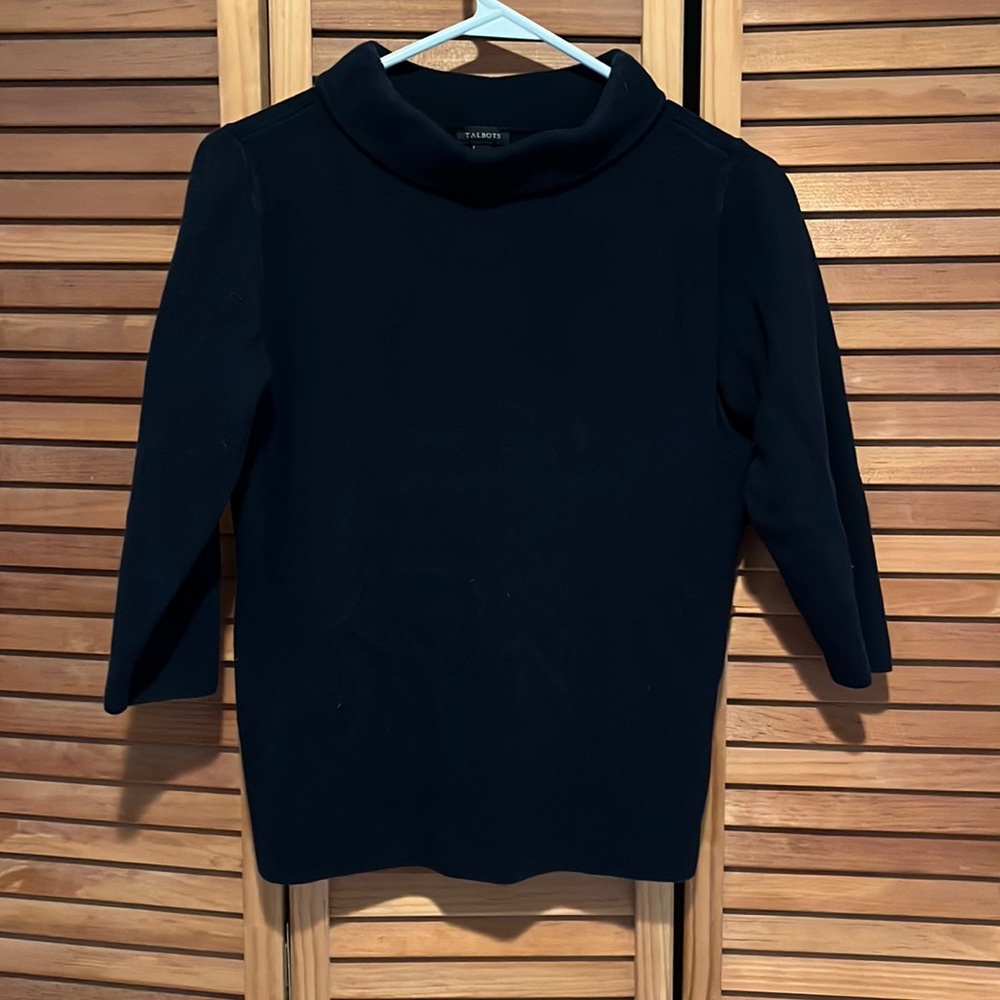 Womens Small Talbot 3/4 sweater navy